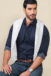 Camisa Athens Miniprints - Slim Fit - Algodón