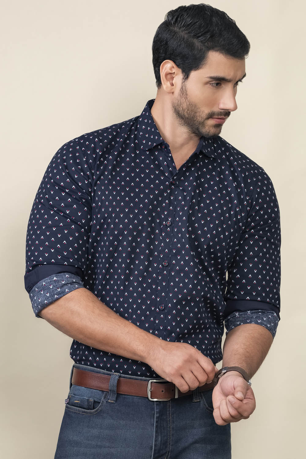 Camisa Athens Miniprints - Slim Fit - Algodón