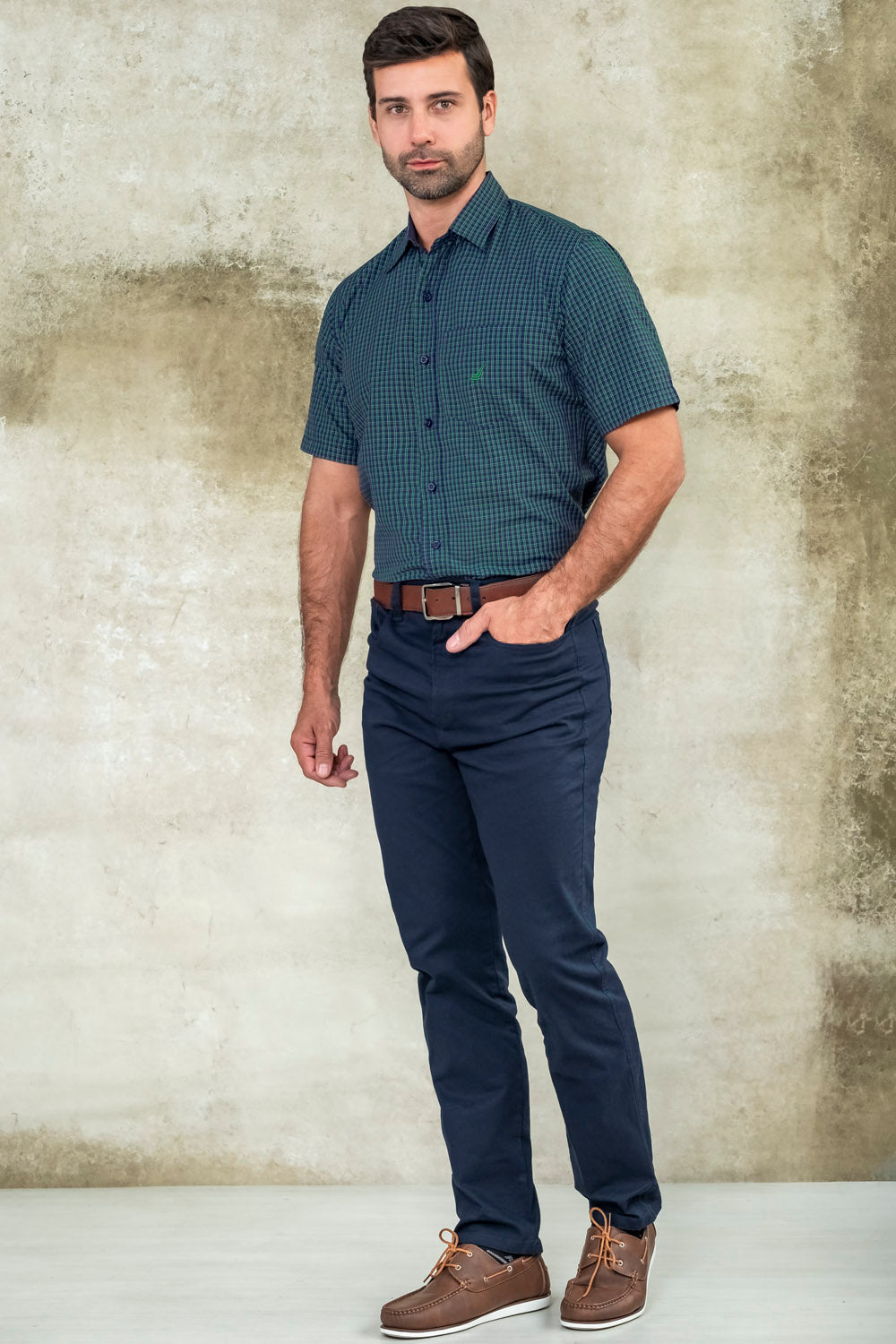 Camisa Monaco Cuadros - Slim Fit -Poplin