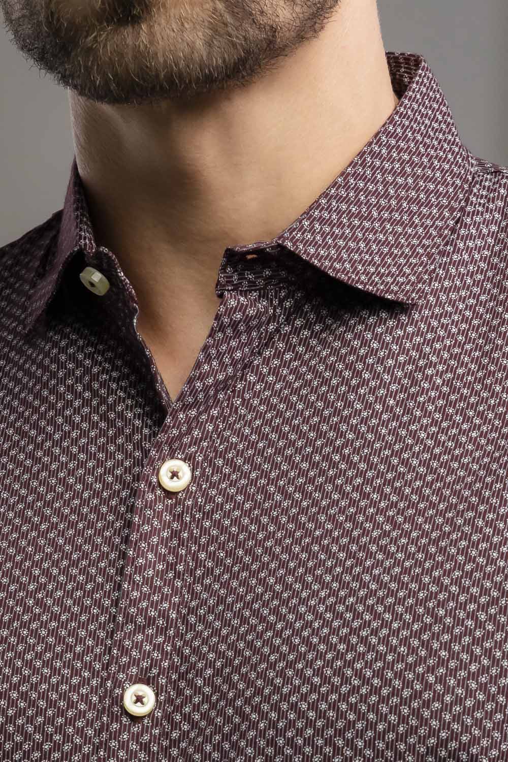 Camisa Landcaster Miniprints - Slim Fit - Algodón