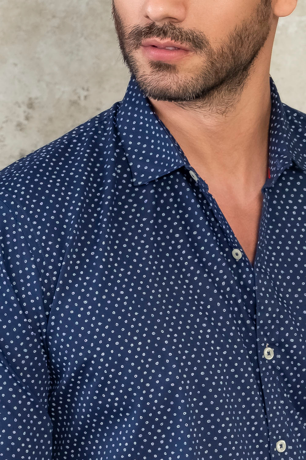 Camisa Seattle Miniprints - Slim Fit - Algodon Poplin