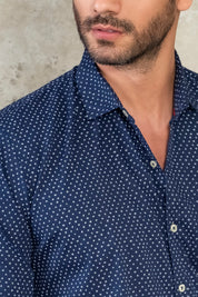 Camisa Seattle Miniprints - Slim Fit - Algodon Poplin