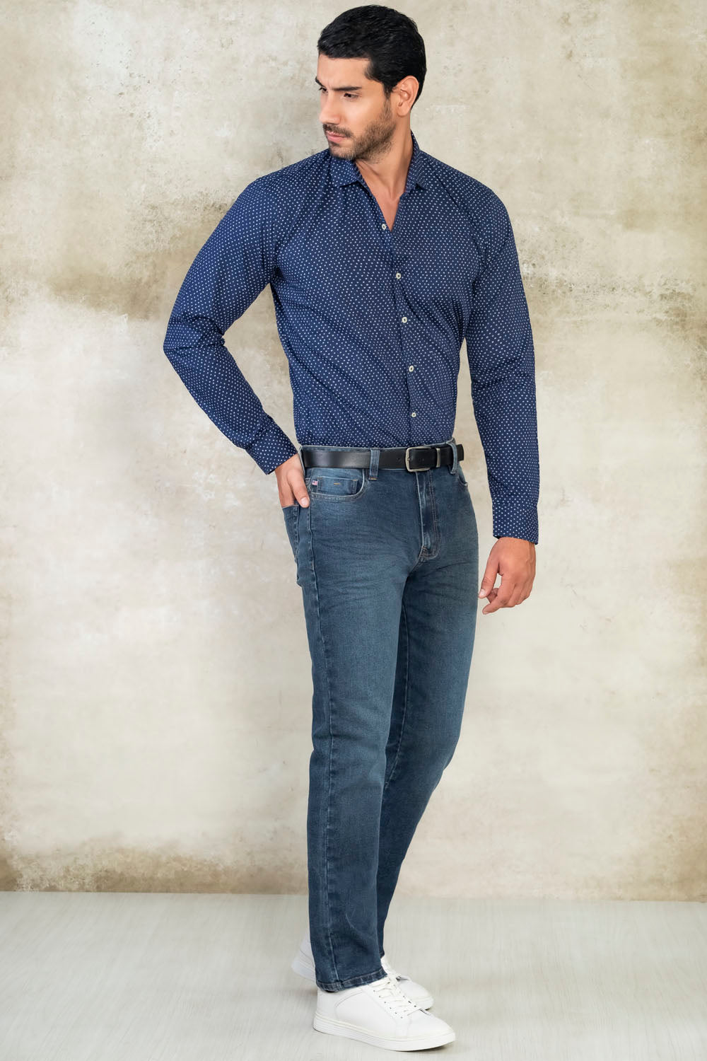 Camisa Seattle Miniprints - Slim Fit - Algodon Poplin