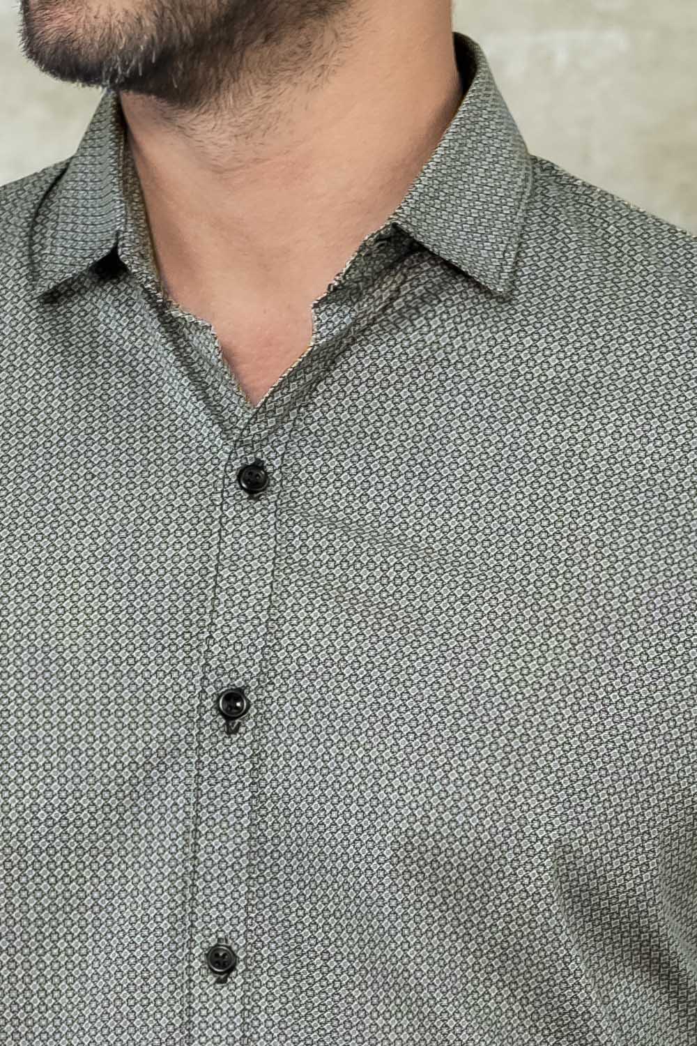 Camisa Seattle Miniprints - Slim Fit - Algodon Poplin