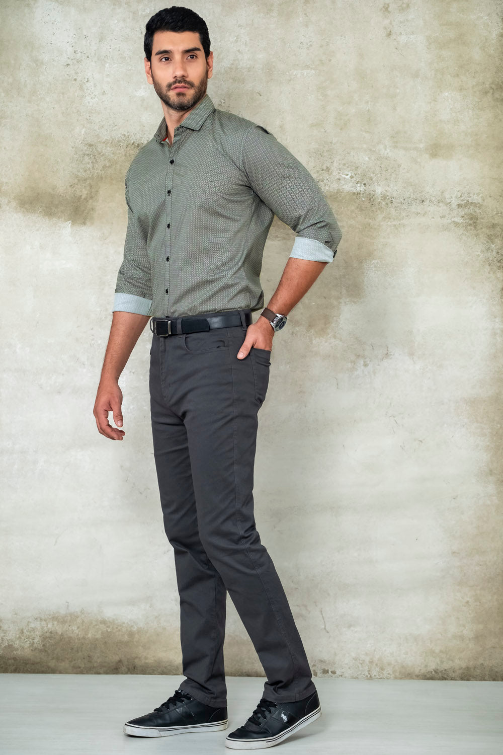 Camisa Seattle Miniprints - Slim Fit - Algodon Poplin