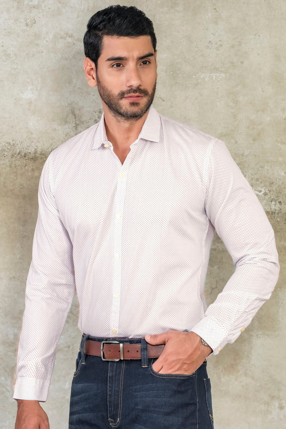 Camisa Seattle Miniprints - Slim Fit - Algodon Poplin