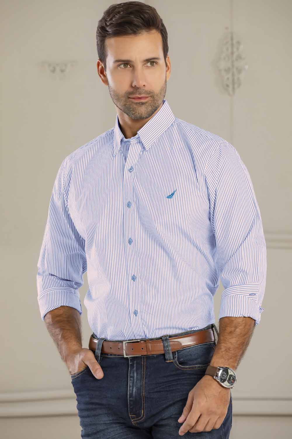 Camisa Houston Rayas - Slim Fit - Poplin