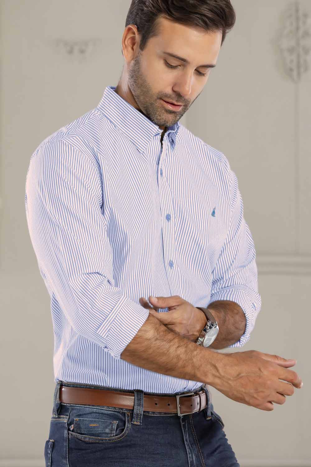 Camisa Houston Rayas - Slim Fit - Poplin
