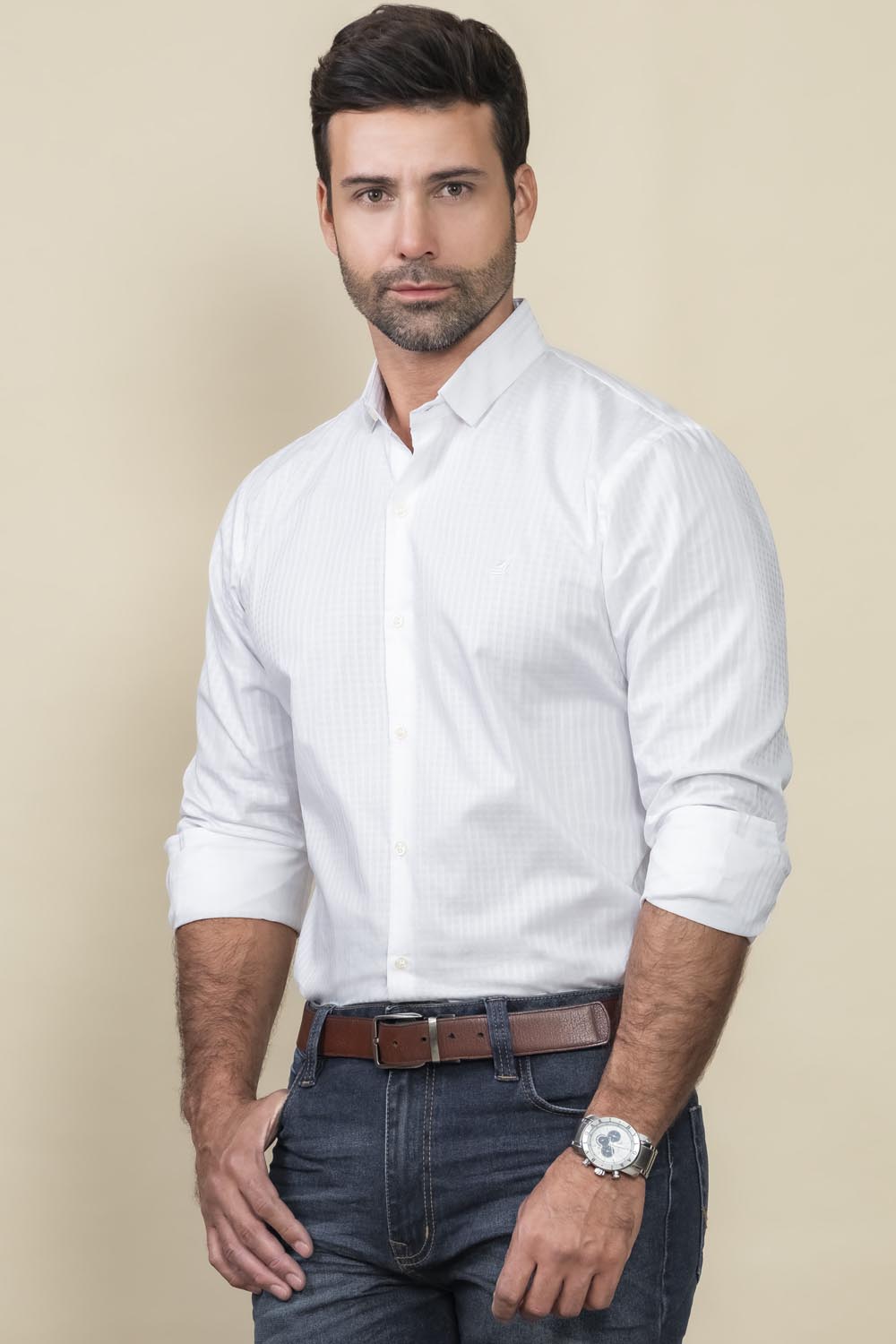 Camisa Premium Dobby - Slim Fit - Algodón