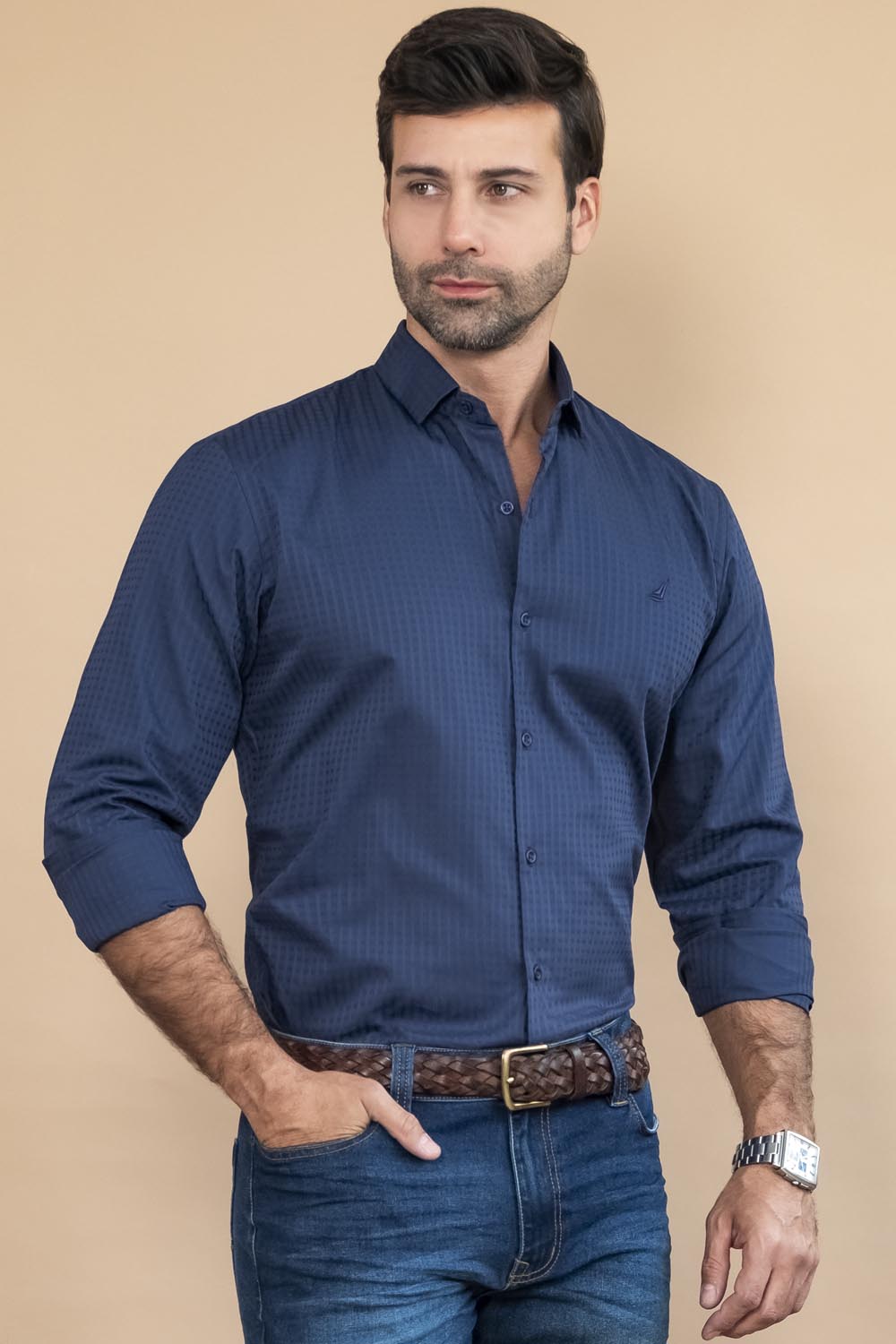 Camisa Premium Dobby - Slim Fit - Algodón