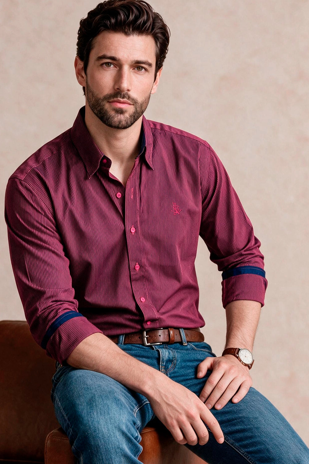 Camisa Navigation Rayas Algodón - Slim Fit