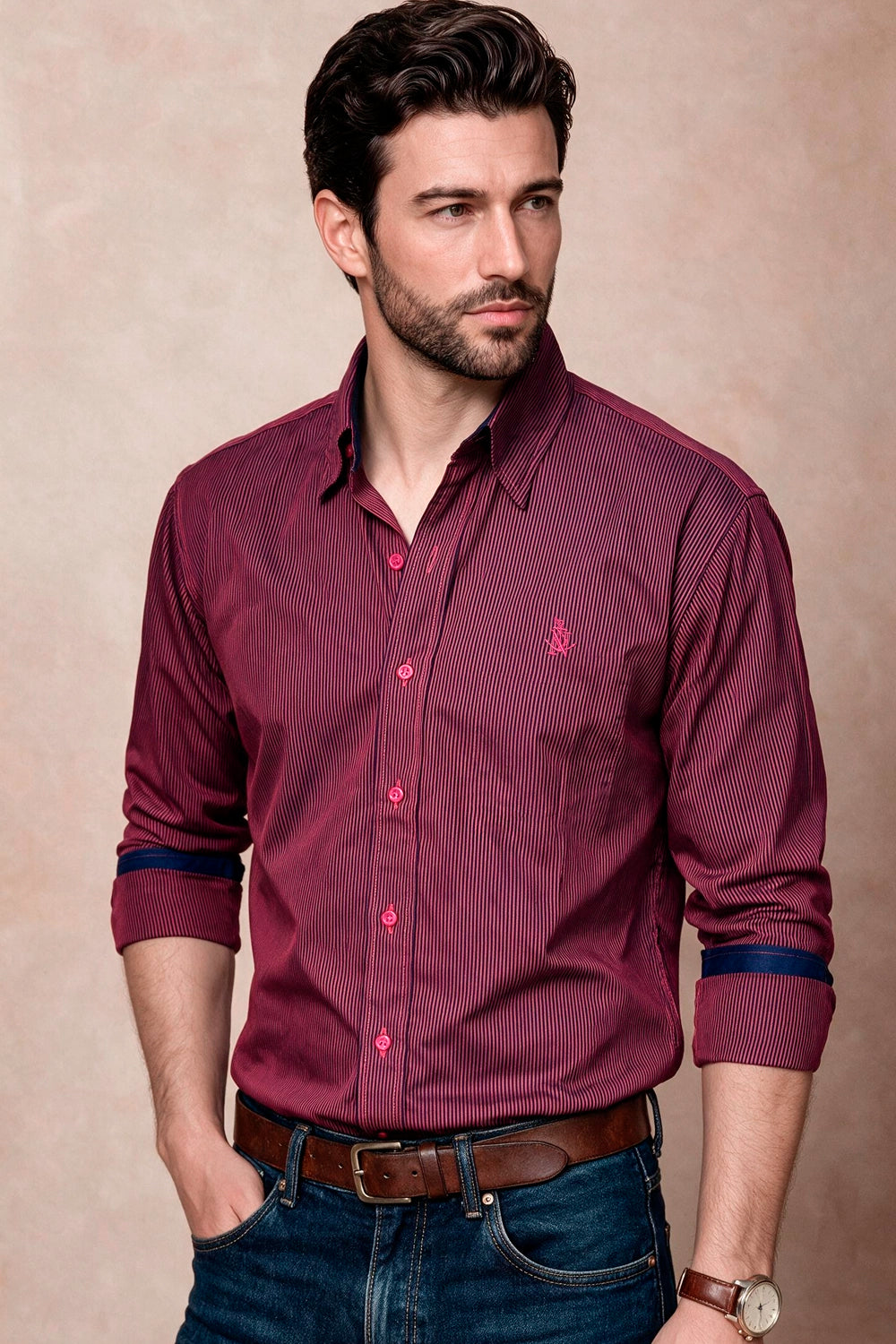 Camisa Navigation Rayas Algodón - Slim Fit