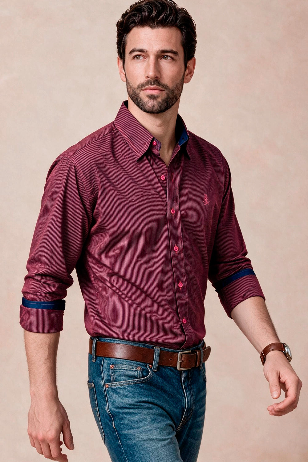 Camisa Navigation Rayas Algodón - Slim Fit