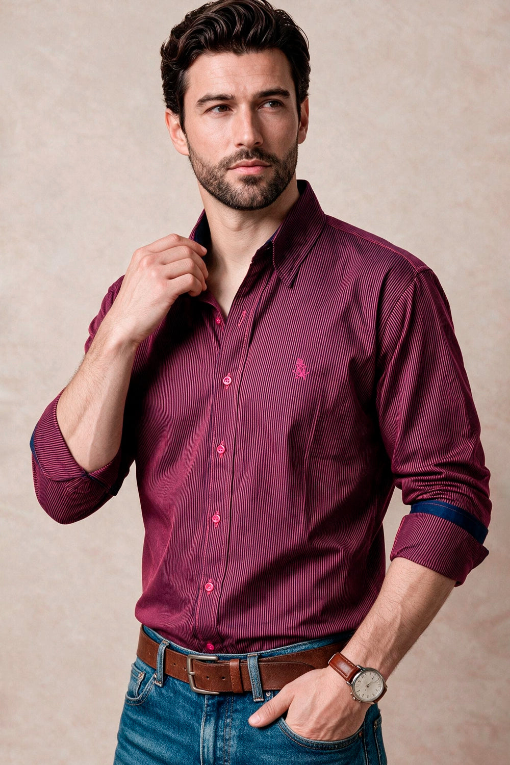 Camisa Navigation Rayas Algodón - Slim Fit