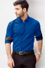 Camisa Azul Royal - Slim Fit - Algodón