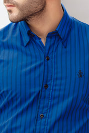 Camisa Azul Royal - Slim Fit - Algodón