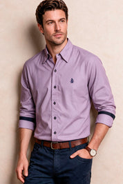 Camisa Navigation Rayas Lila - Slim Fit - Algodón