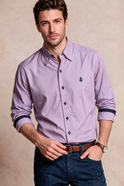 Camisa Navigation Rayas Lila - Slim Fit - Algodón