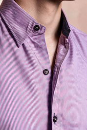 Camisa Navigation Rayas Lila - Slim Fit - Algodón