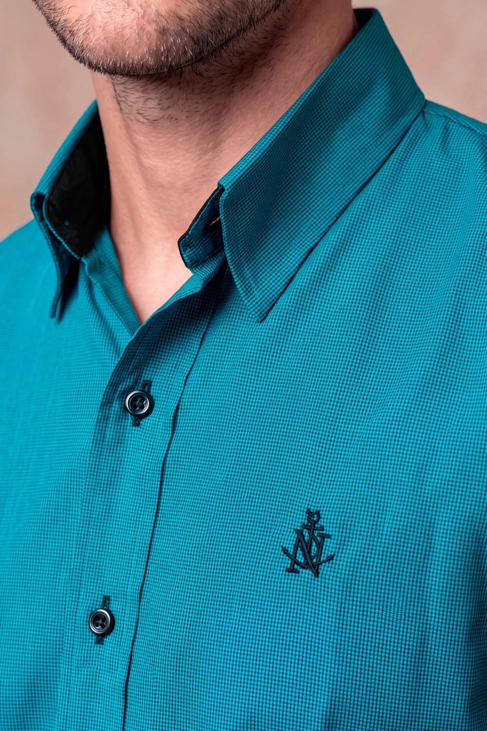 Camisa Navigation Turquesa Algodón - Slim Fit