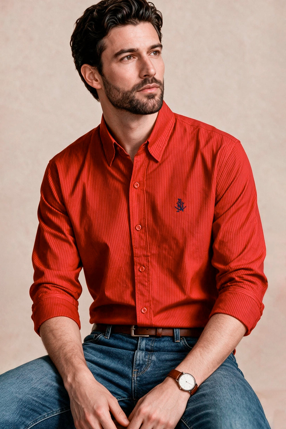 Camisa Navigation Red - Slim Fit