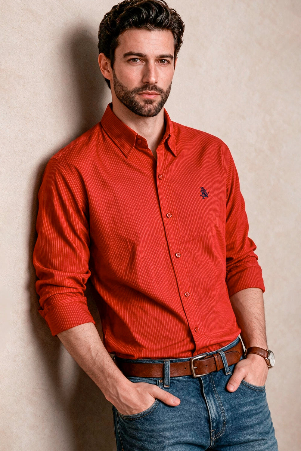 Camisa Navigation Red - Slim Fit
