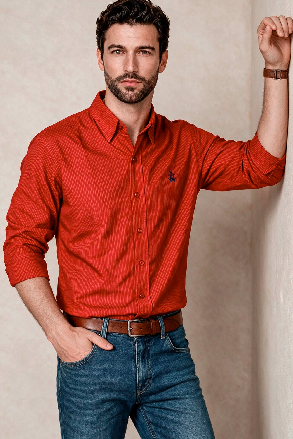 Camisa Navigation Red - Slim Fit