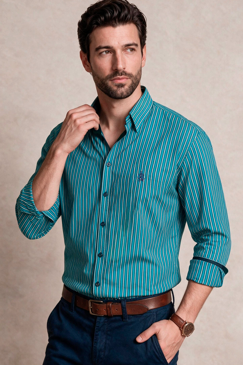 Camisa Aqua - Custom Fit - Algodón