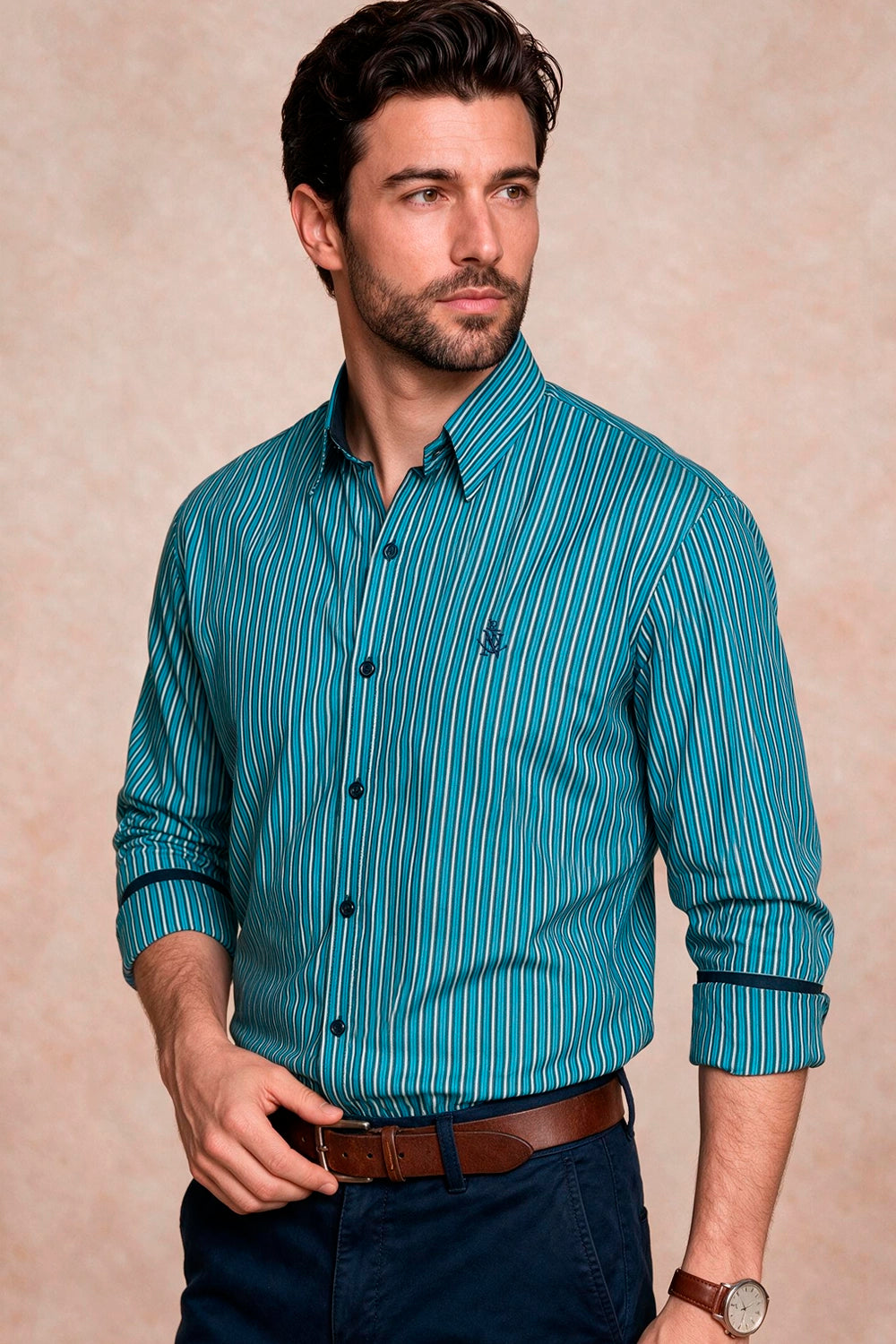 Camisa Aqua - Custom Fit - Algodón