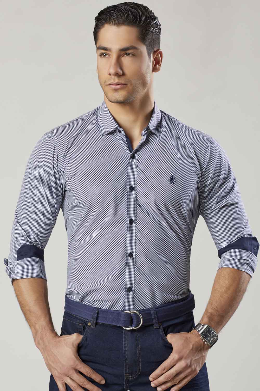 Camisa Navigation Cuadros Diagonal