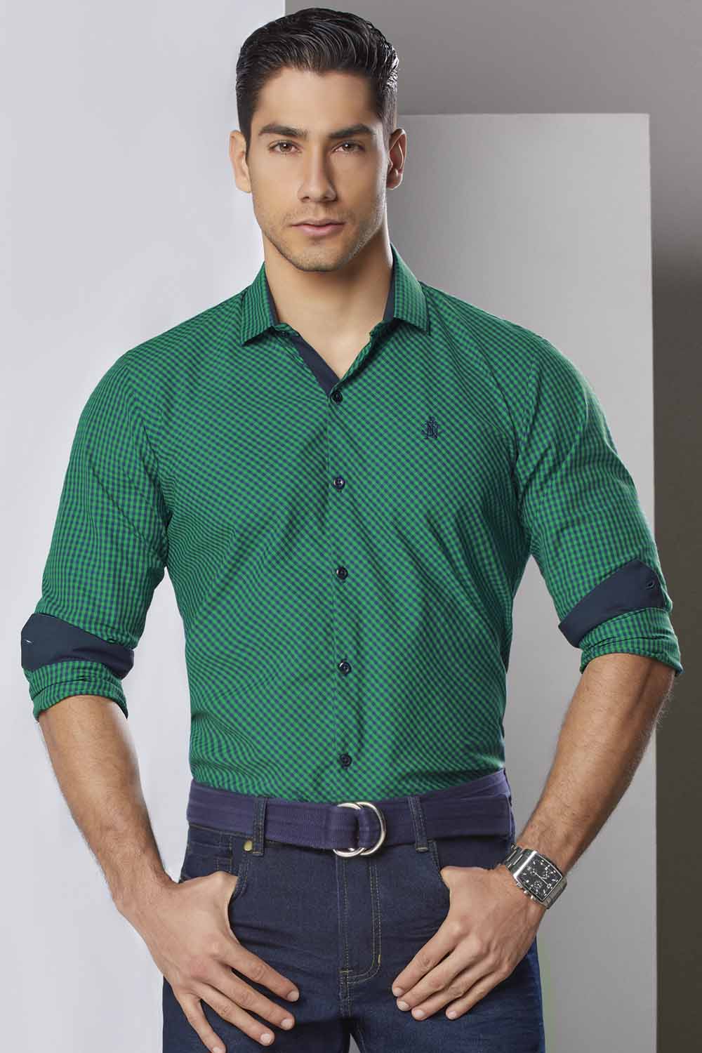 Camisa Navigation Cuadros Diagonal