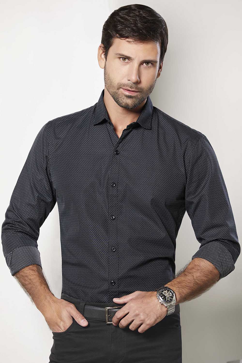 Camisa Navigation Miniprint - Slim Fit