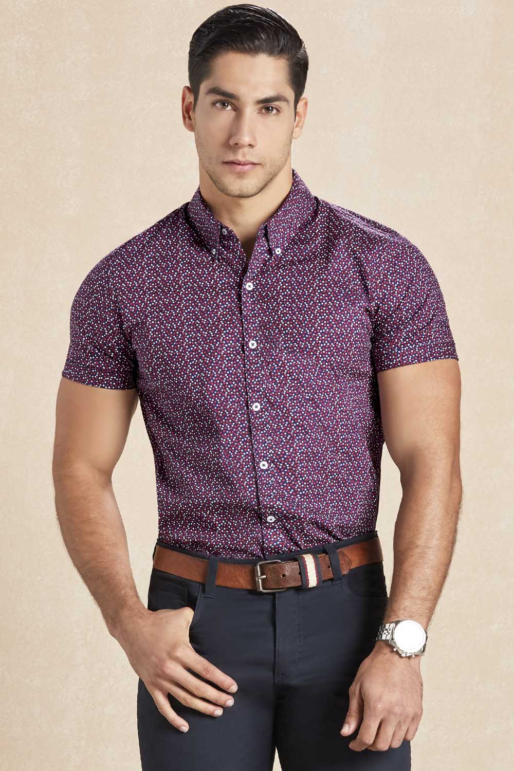 Camisa Manga Corta Prints - Slim Fit