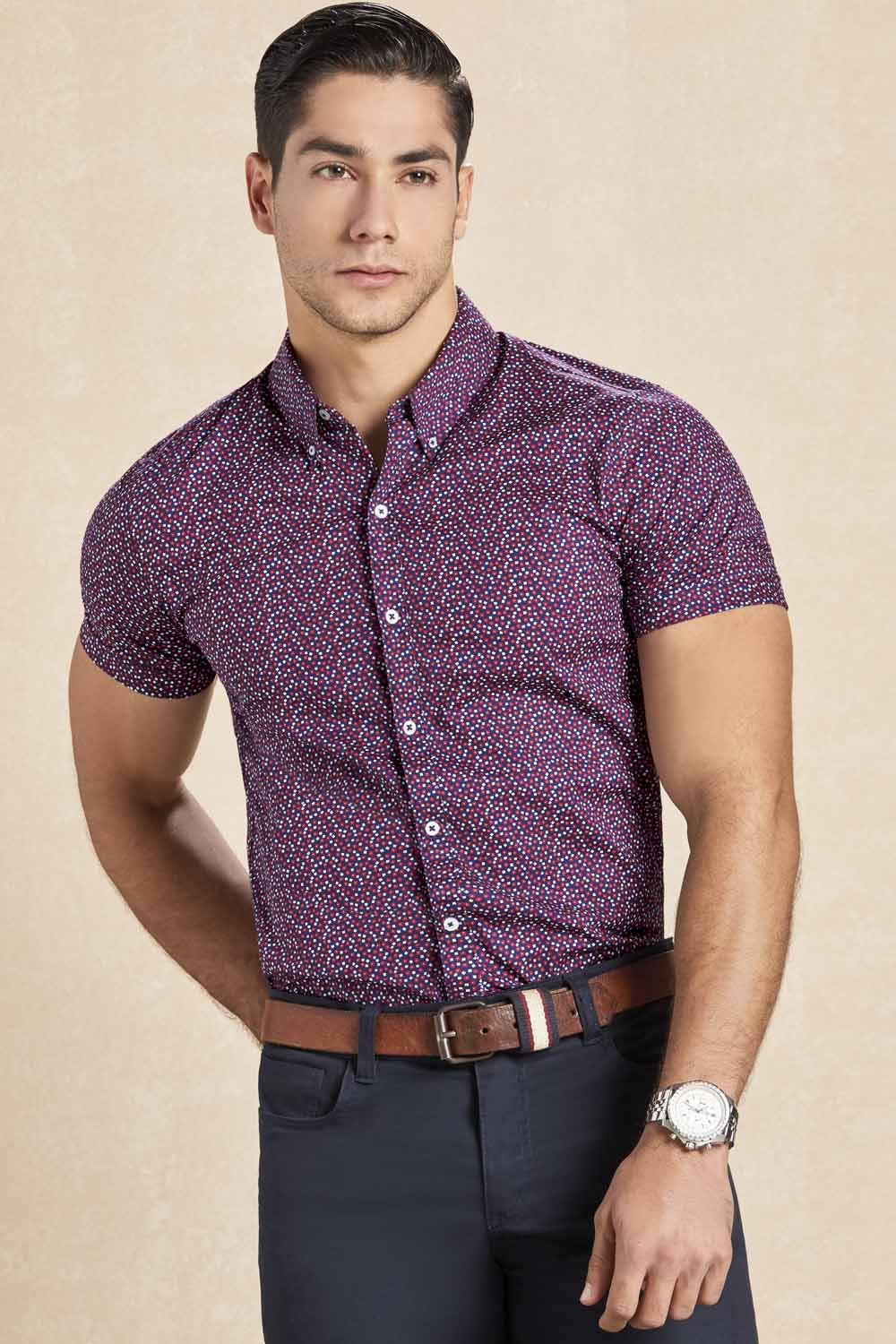 Camisa Manga Corta Prints - Slim Fit