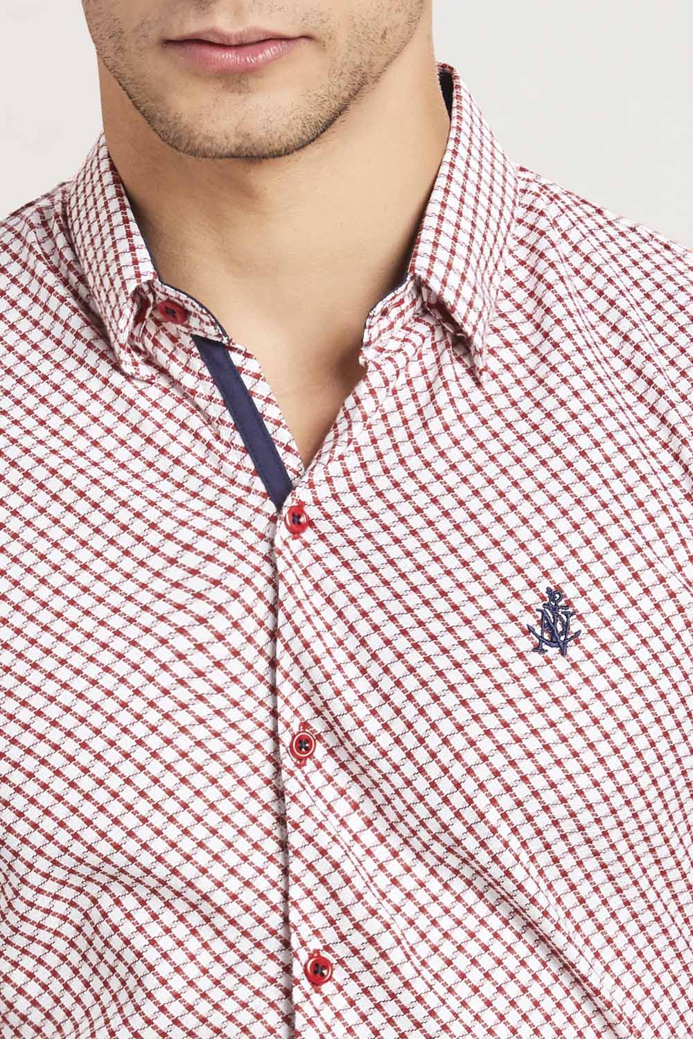 Camisa Navigation Cuadros Diagonal
