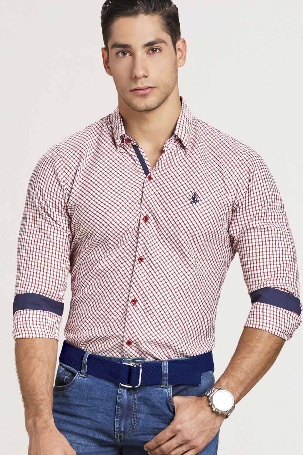 Camisa Navigation Cuadros Diagonal