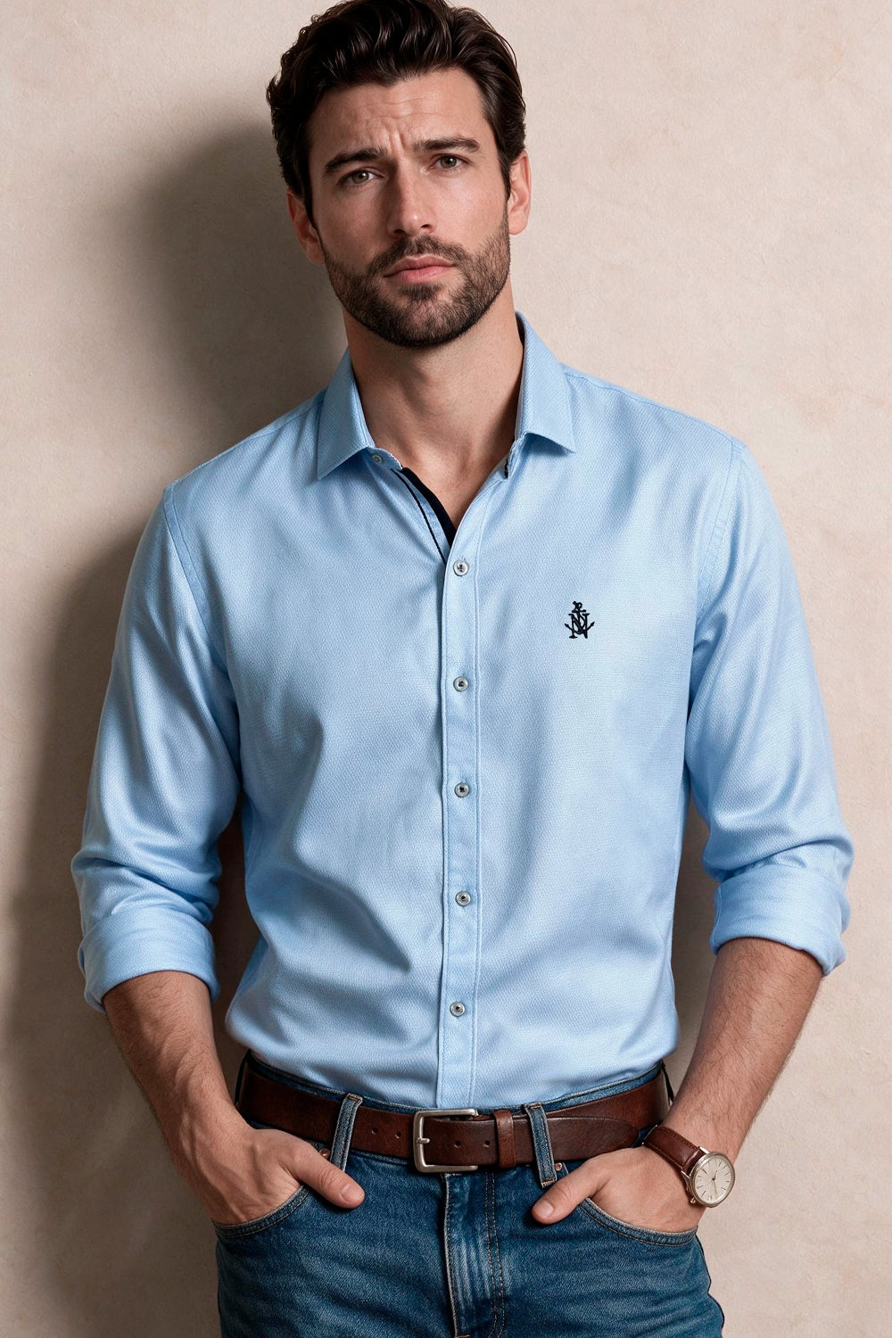 Camisa Blue Navigation - Custom Fit