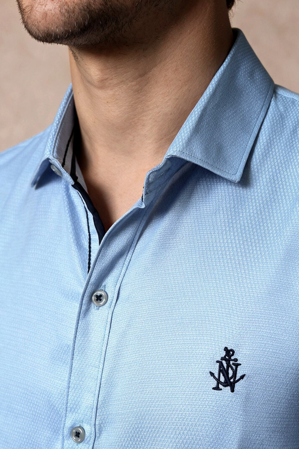 Camisa Blue Navigation - Custom Fit