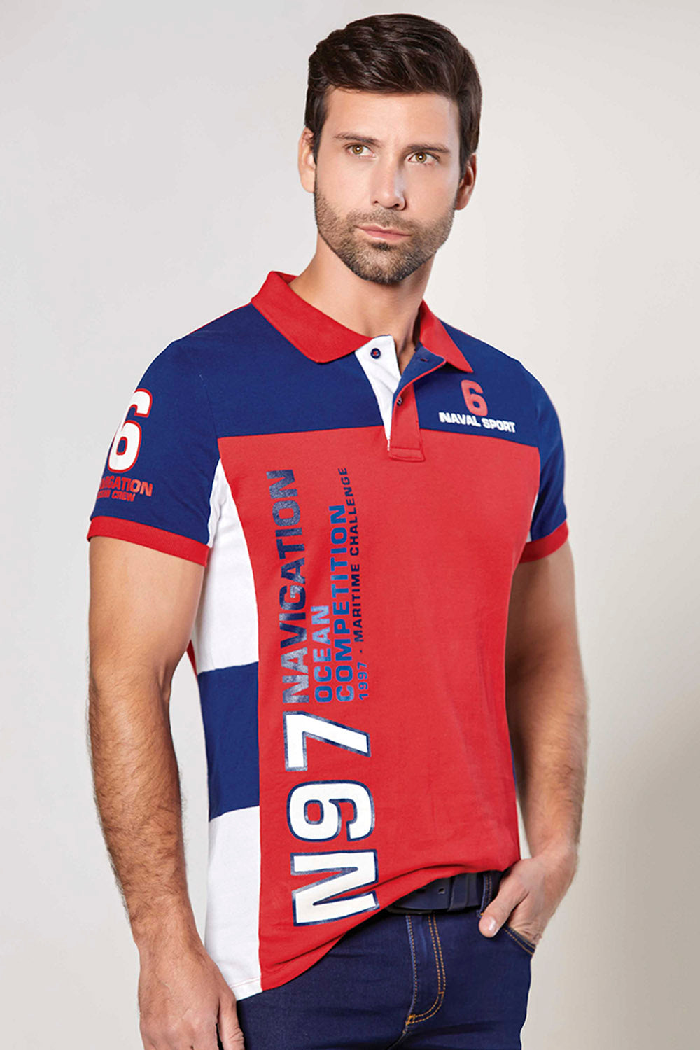 Polo Bloques Ocean Crew - Pique