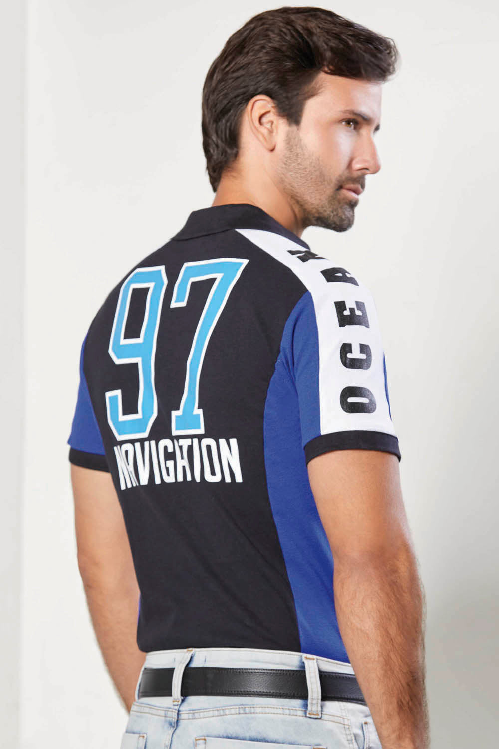 Polo Bloques Naval Sport - Pique