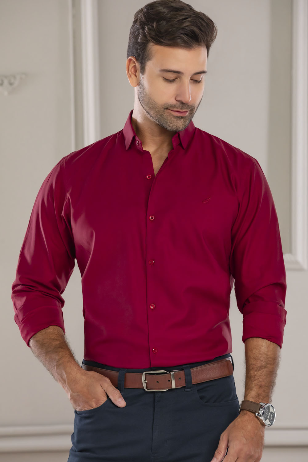 Camisa Tucson - Slim Fit - Algodón Satín