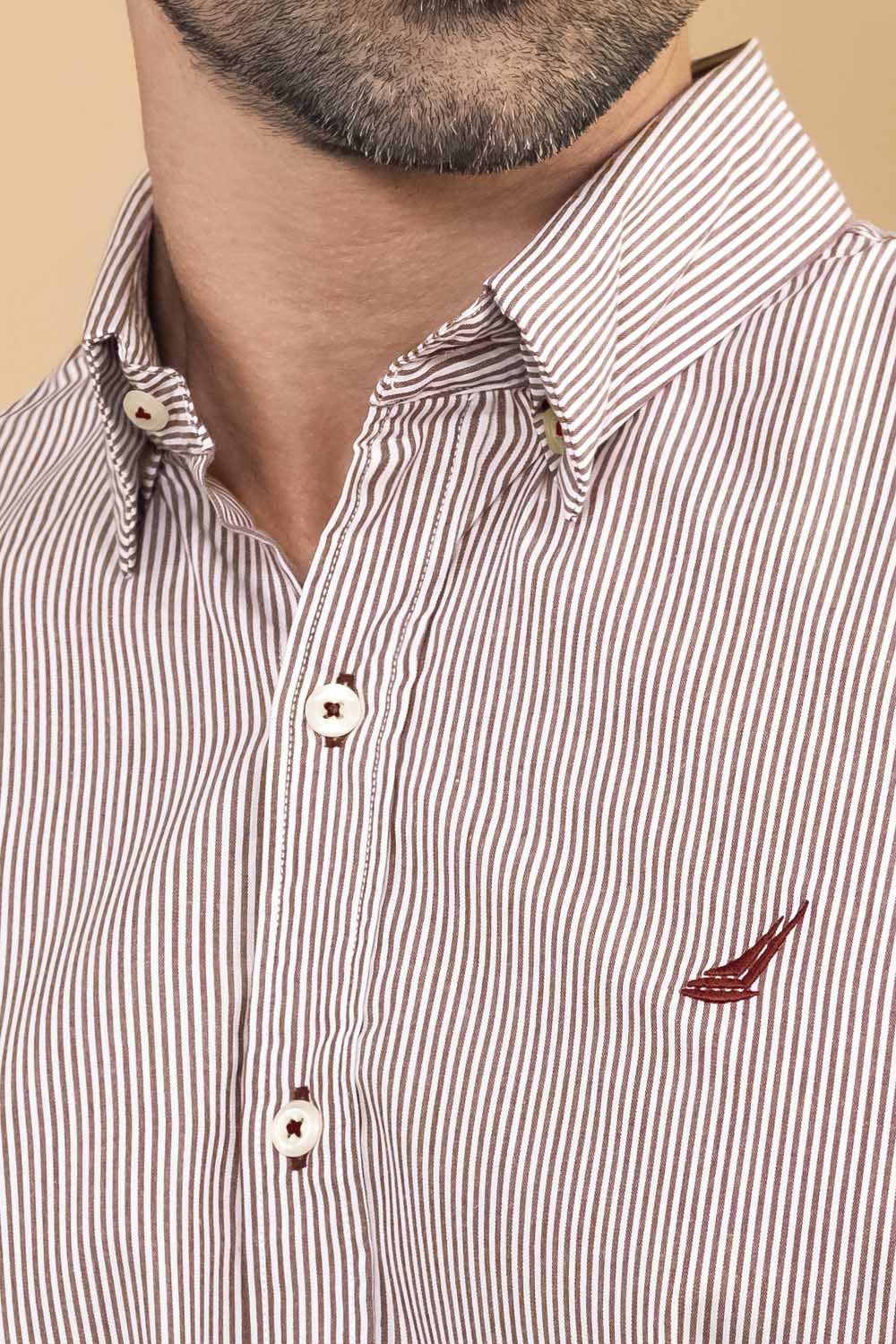 Camisa Premium Hudson Rayas - Modern Fit - Algodon Pima