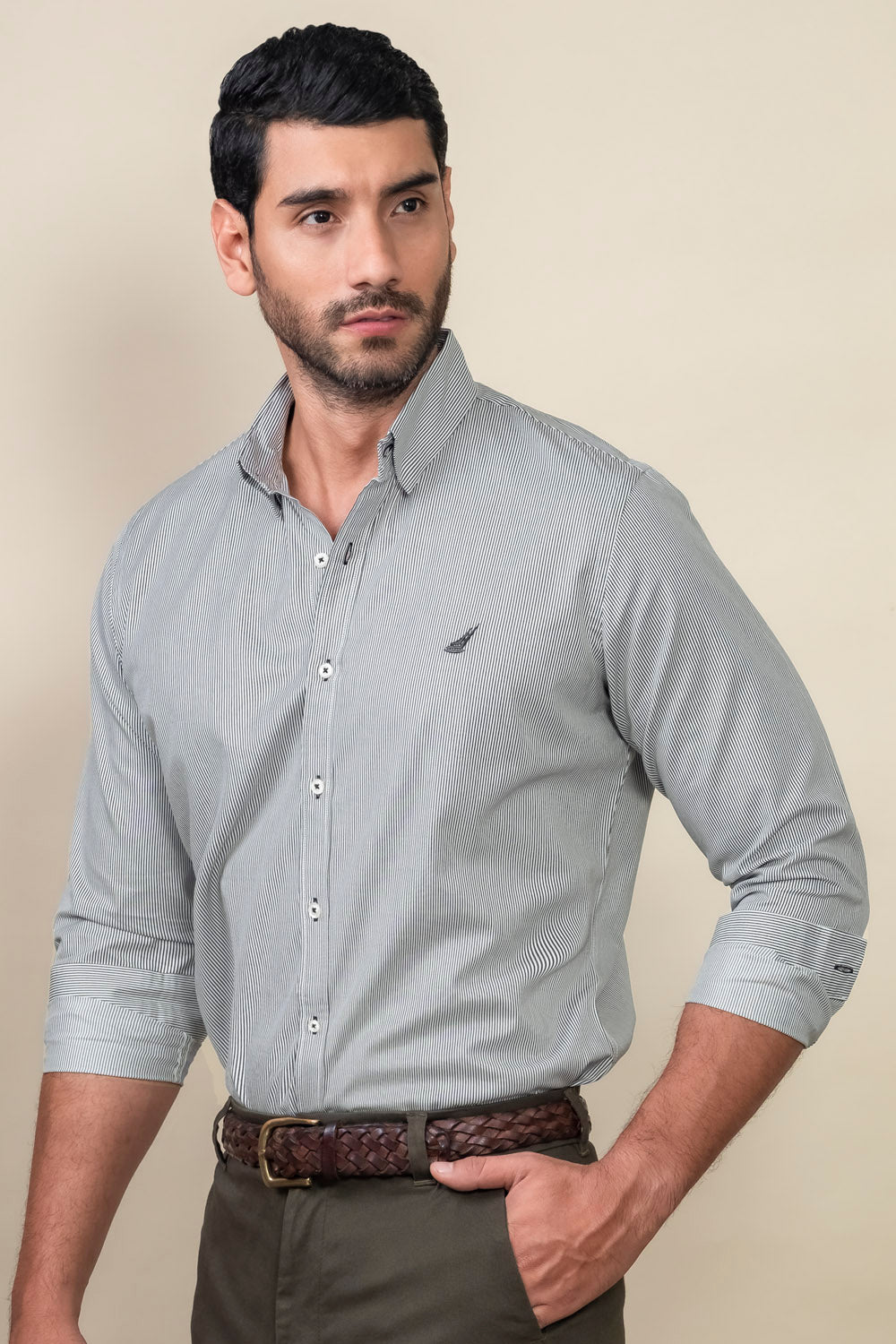 Camisa Premium Brentwood Rayas - Modern Fit - Algodon Pima